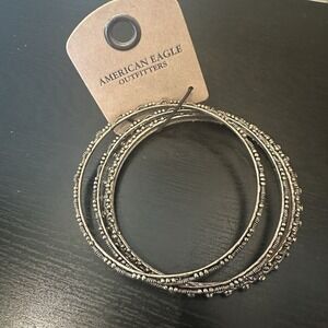 Y2k American Eagle Outfitters Set Of 3 Silver/pewter Bangle Bracelets